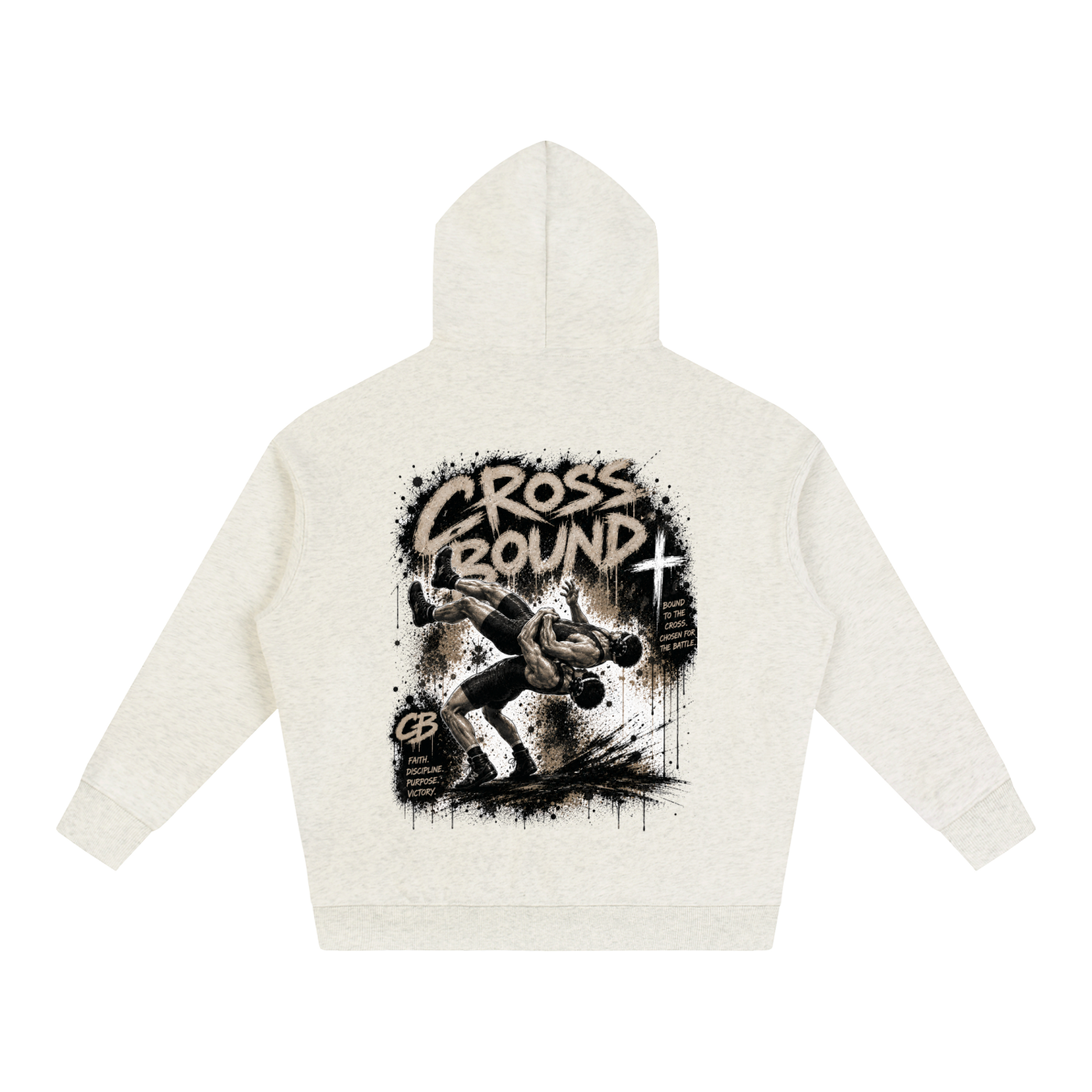 (LIMITED EDITION) Crossbound Oversize Fleeced Hoodie with back graffiti