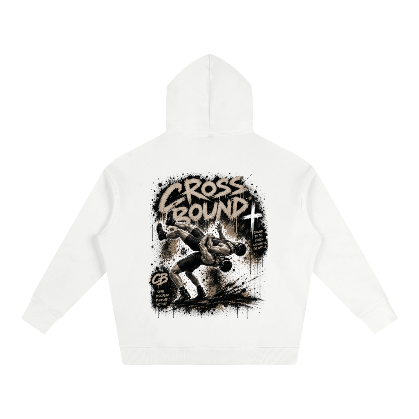 (LIMITED EDITION) Crossbound Oversize Fleeced Hoodie with back graffiti