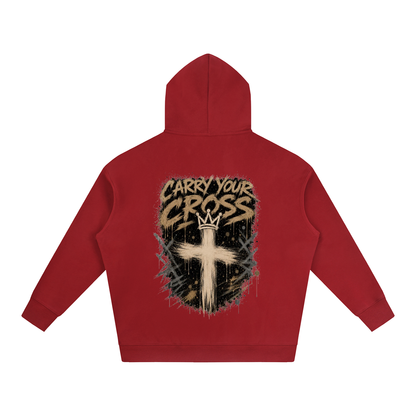 (LIMITED EDITION) Crossbound Oversize Fleeced Hoodie with back graffiti