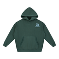 Crossbound essential oversized fleeced Hoodie with blue logo and child of god back graffiti