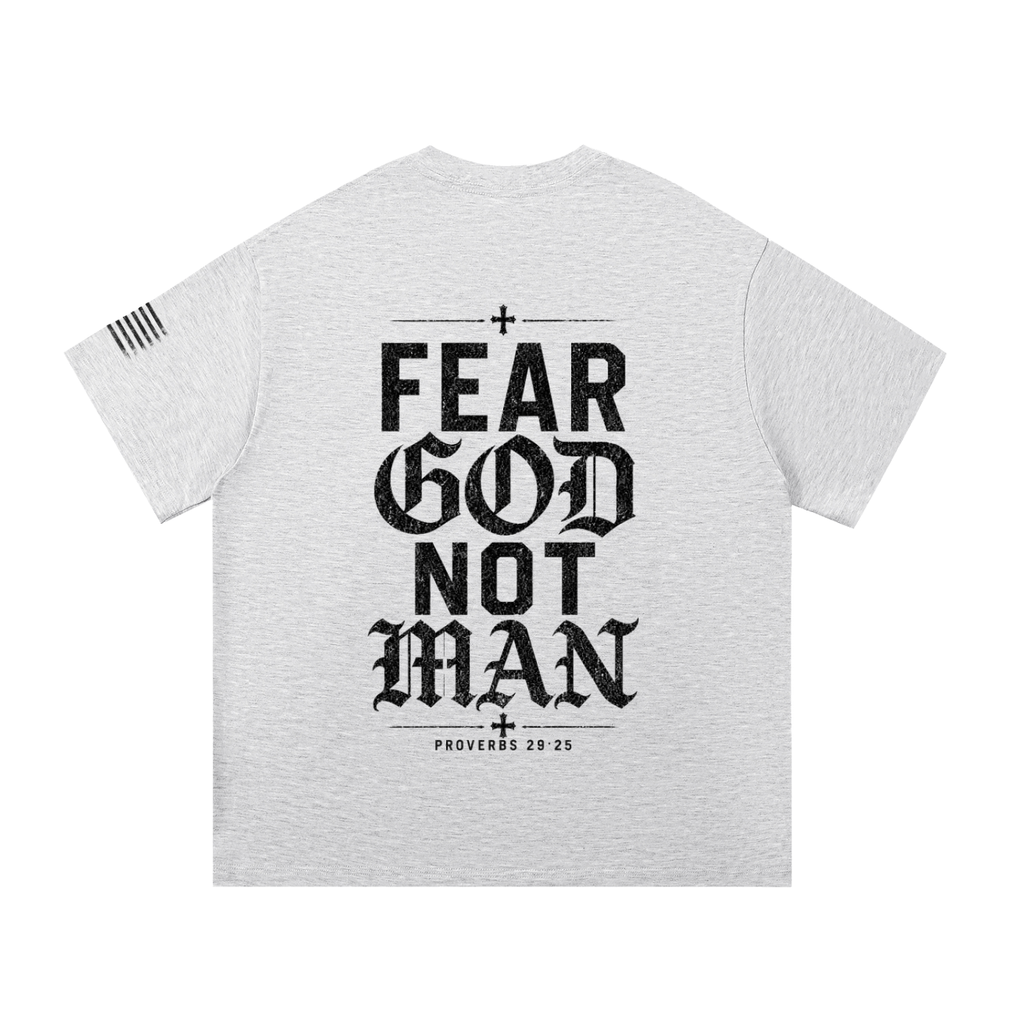 Crossbound (Fear God Not Man) back graffiti with side sleeve American flag Essential Cotton T-Shirt