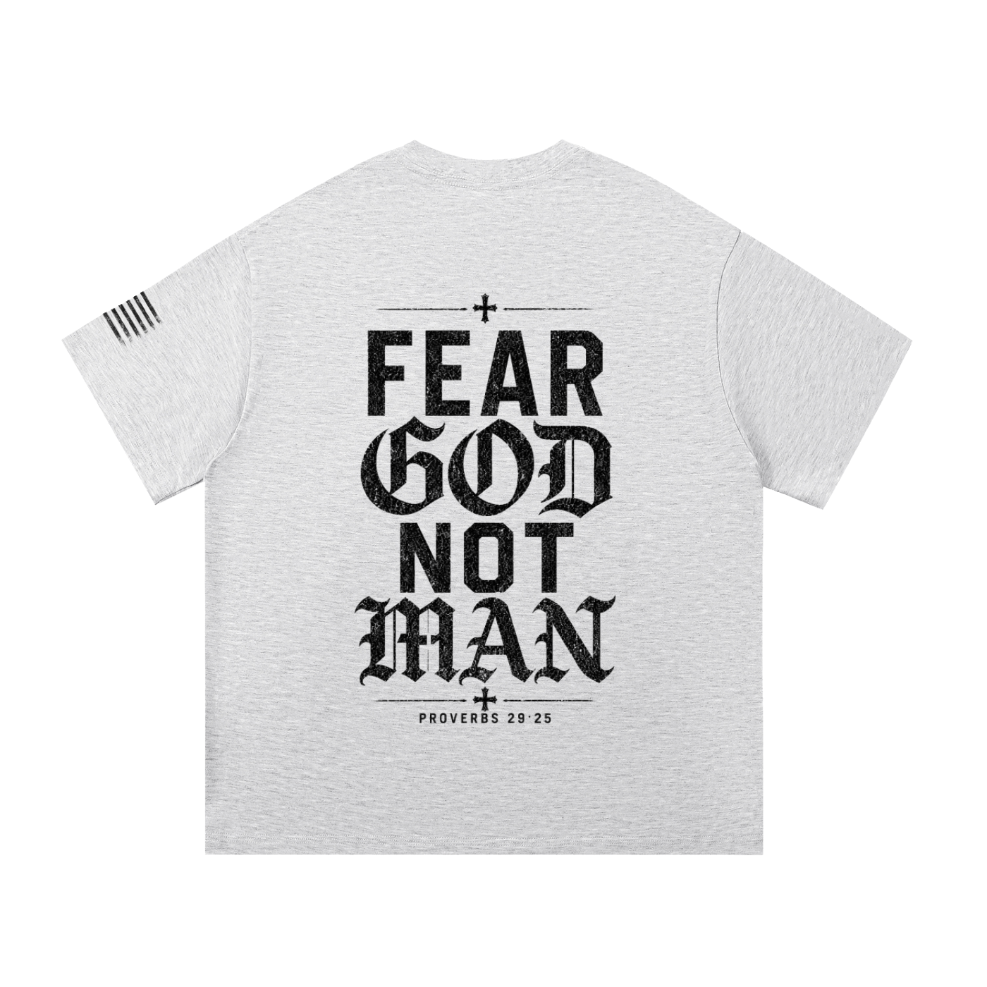 Crossbound (Fear God Not Man) back graffiti with side sleeve American flag Essential Cotton T-Shirt