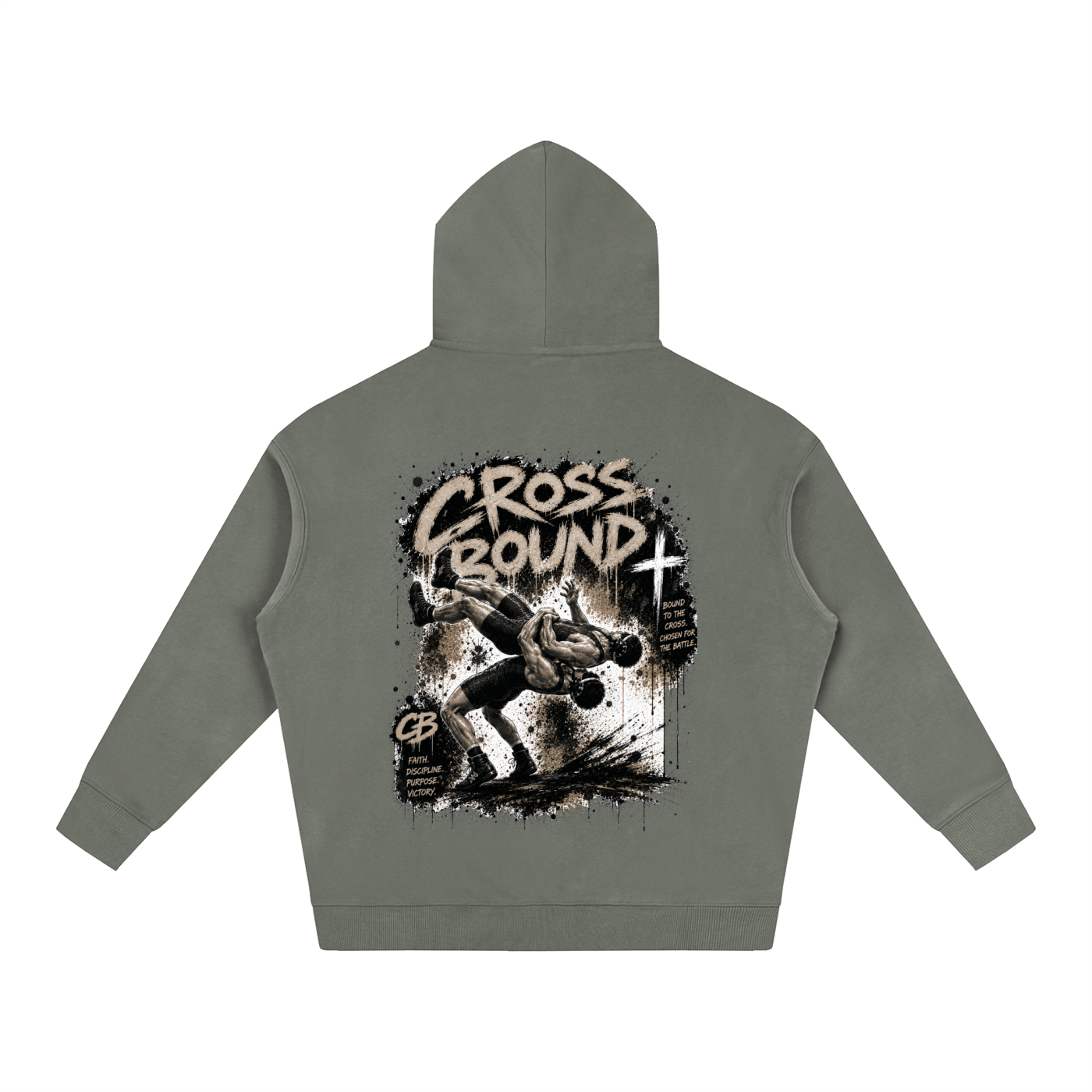 (LIMITED EDITION) Crossbound Oversize Fleeced Hoodie with back graffiti