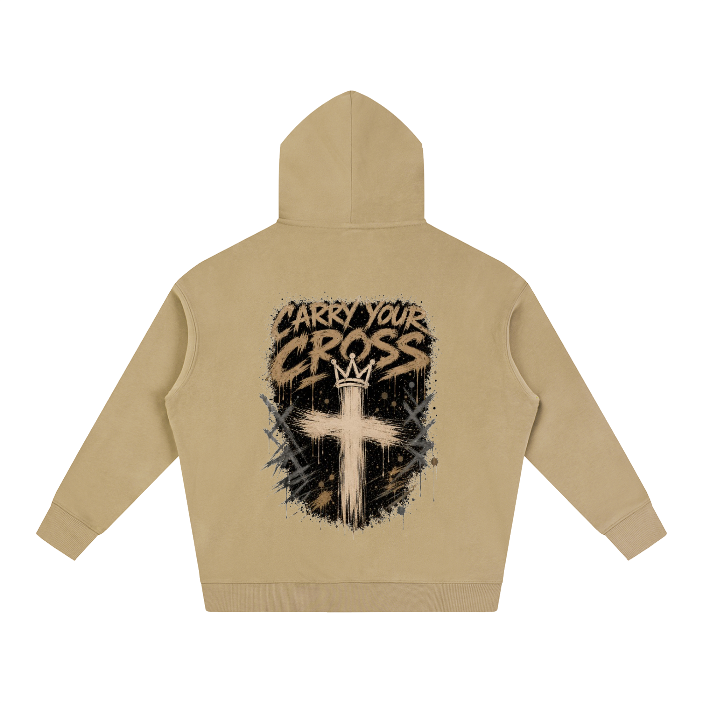 (LIMITED EDITION) Crossbound Oversize Fleeced Hoodie with back graffiti