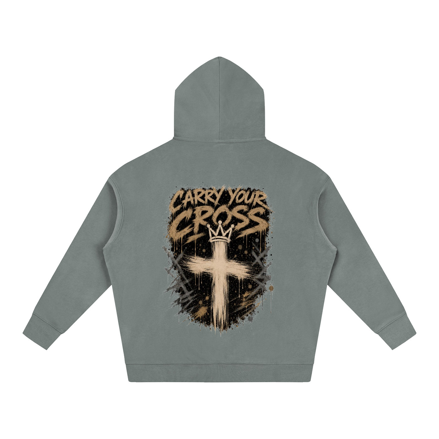 (LIMITED EDITION) Crossbound Oversize Fleeced Hoodie with back graffiti
