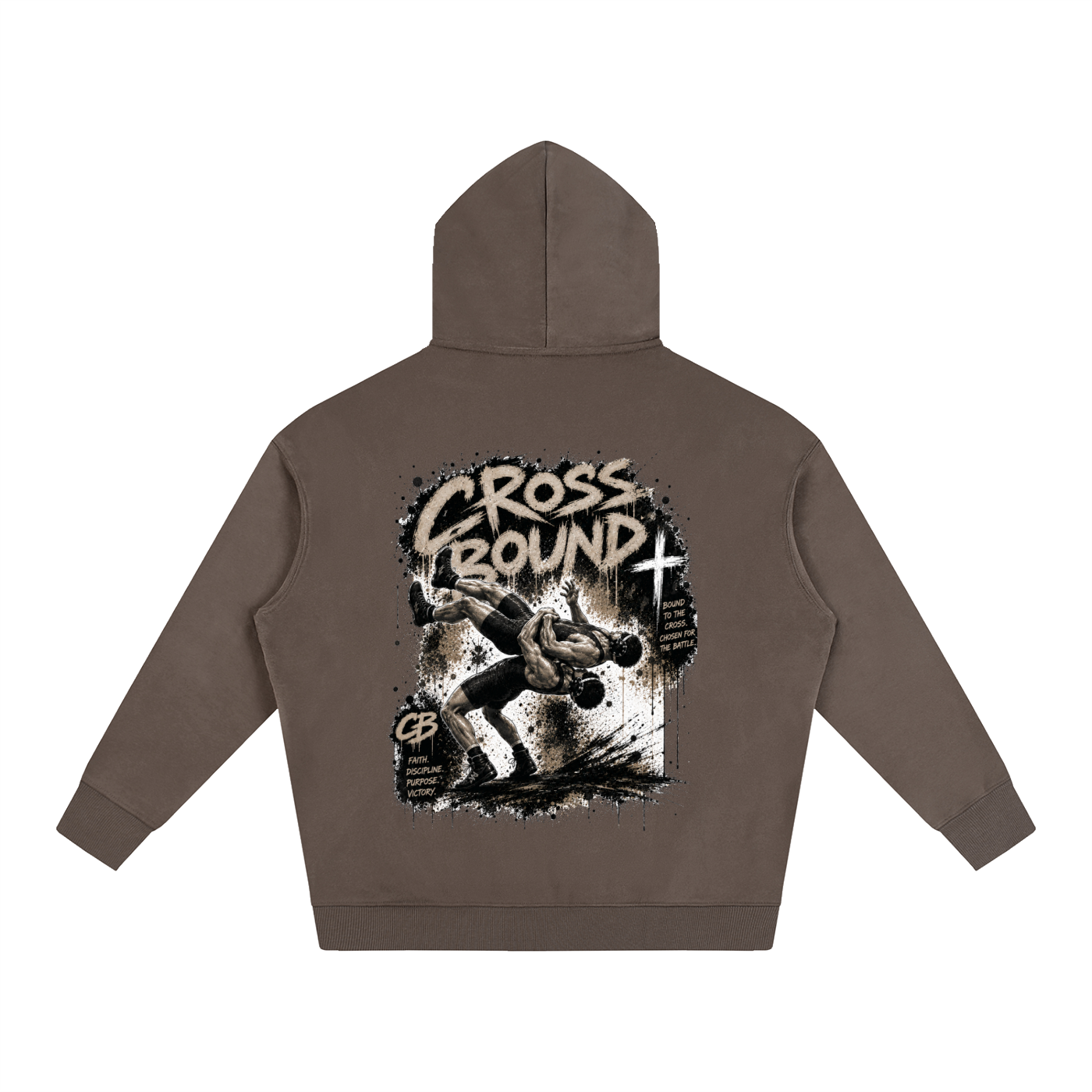 (LIMITED EDITION) Crossbound Oversize Fleeced Hoodie with back graffiti