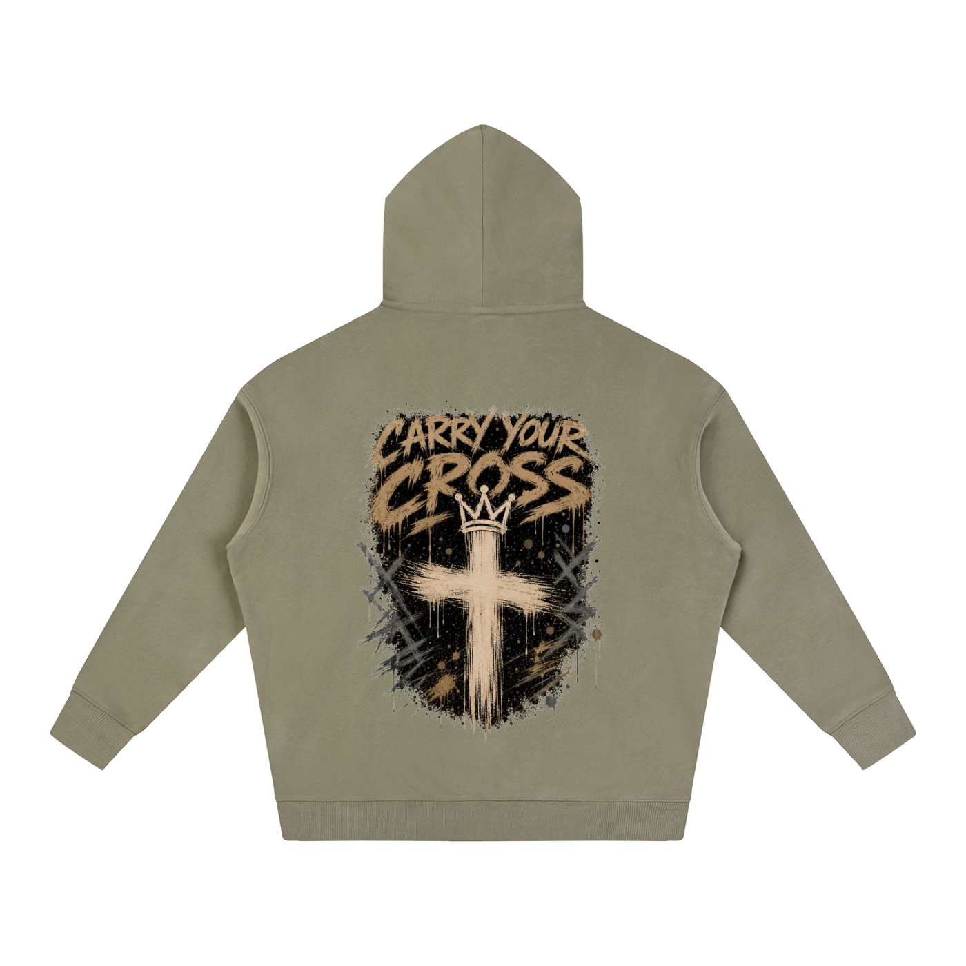 (LIMITED EDITION) Crossbound Oversize Fleeced Hoodie with back graffiti