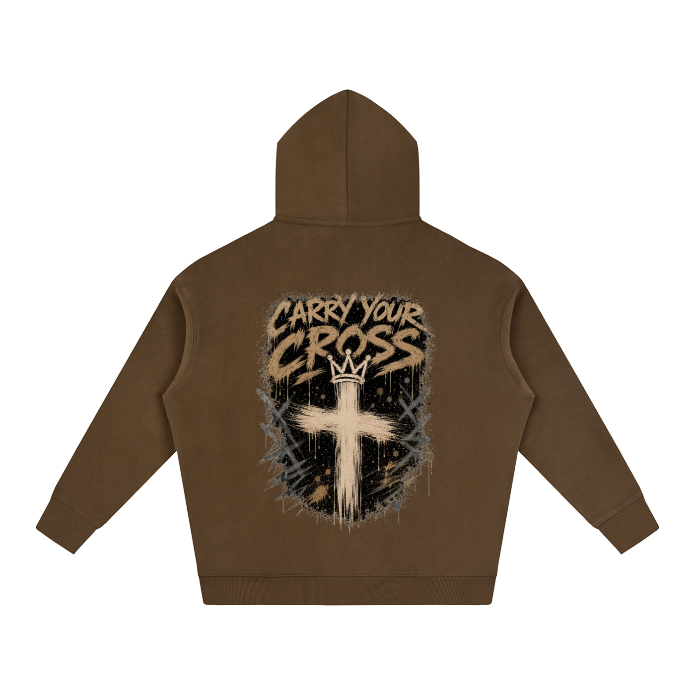 (LIMITED EDITION) Crossbound Oversize Fleeced Hoodie with back graffiti