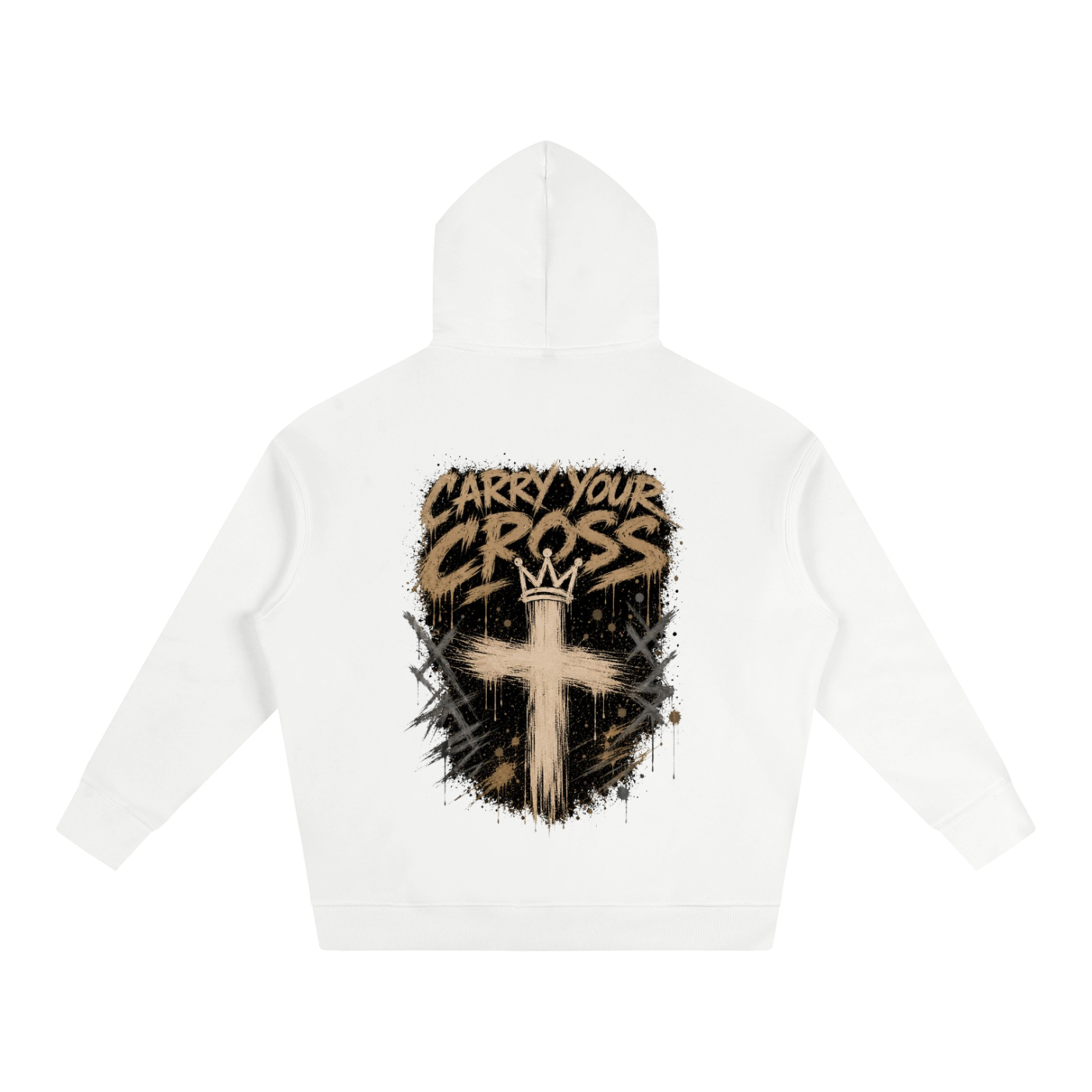 (LIMITED EDITION) Crossbound Oversize Fleeced Hoodie with back graffiti