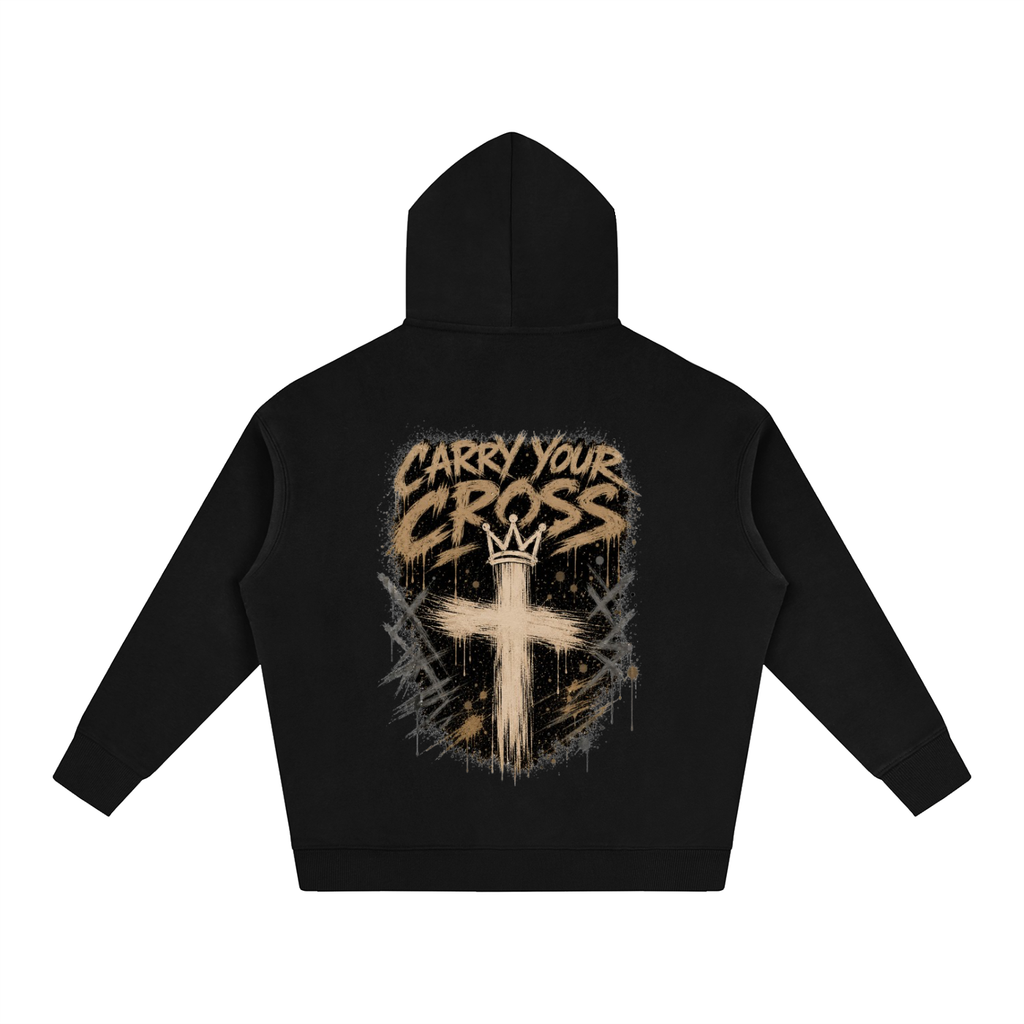 (LIMITED EDITION) Crossbound Oversize Fleeced Hoodie with back graffiti