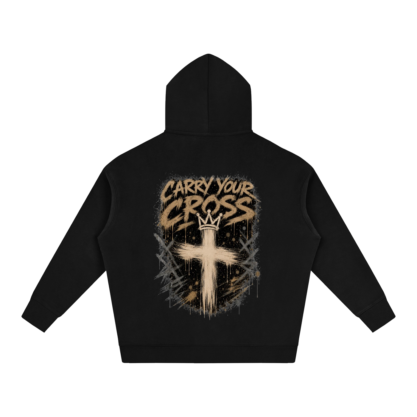 (LIMITED EDITION) Crossbound Oversize Fleeced Hoodie with back graffiti