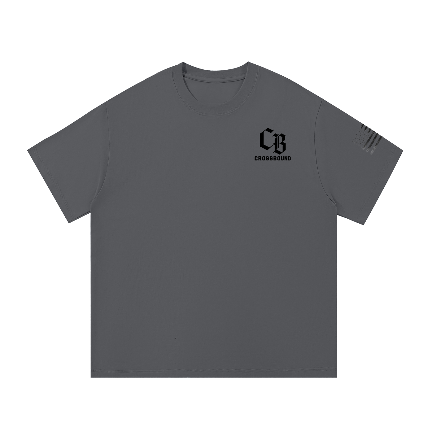 Crossbound (Raise Rebels Follow Christ) back graffiti with side sleeve American flag Essential Cotton T-Shirt