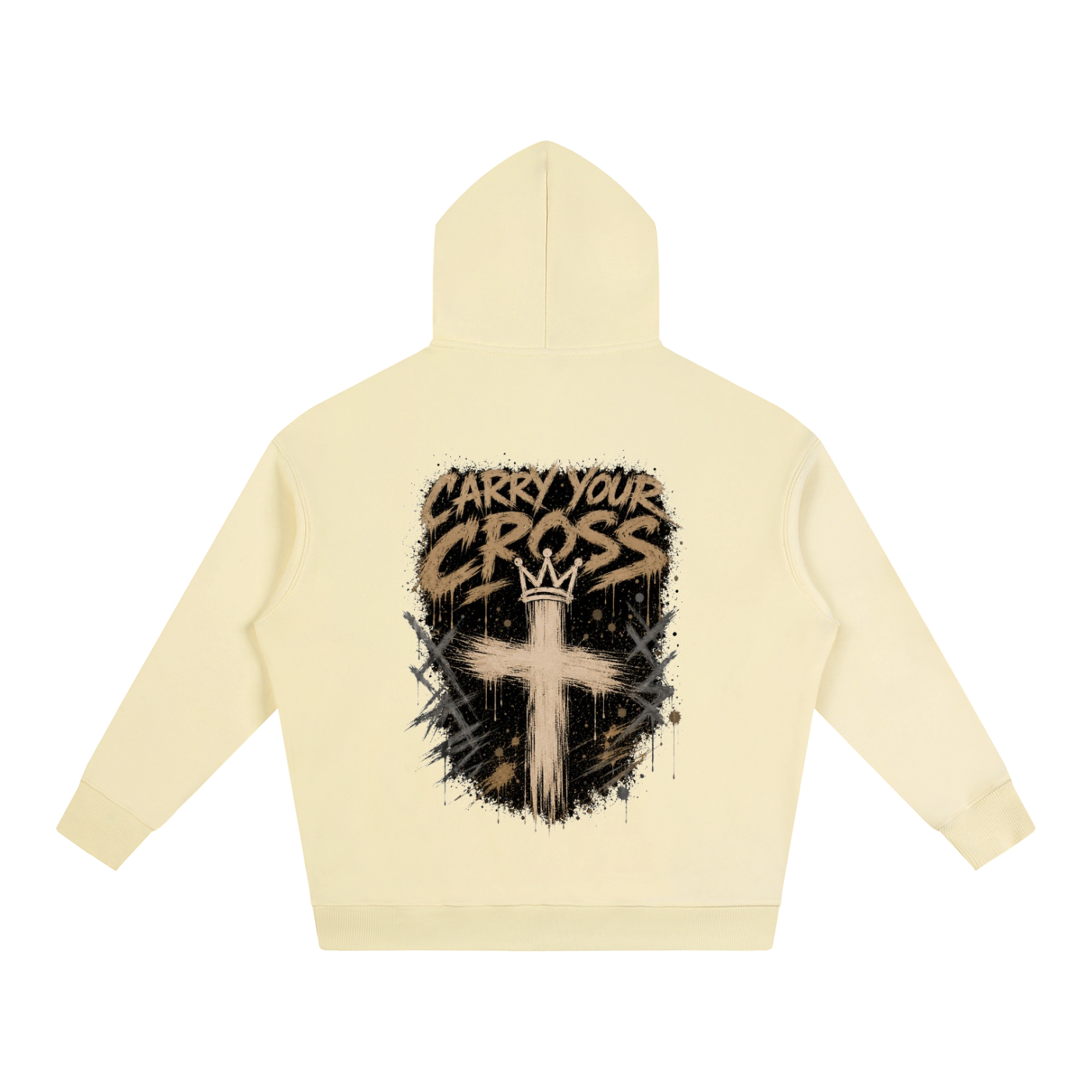 (LIMITED EDITION) Crossbound Oversize Fleeced Hoodie with back graffiti