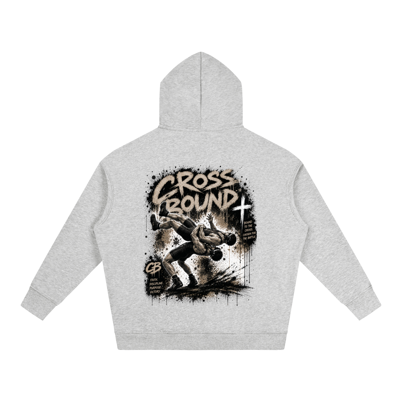 (LIMITED EDITION) Crossbound Oversize Fleeced Hoodie with back graffiti