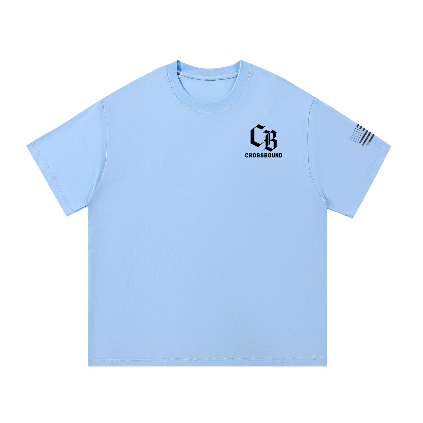 Crossbound (Fear God Not Man) back graffiti with side sleeve American flag Essential Cotton T-Shirt