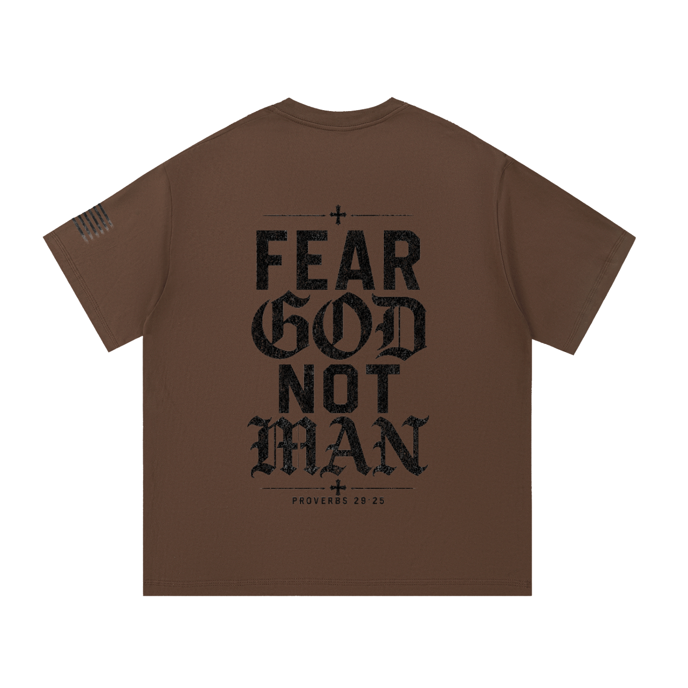 Crossbound (Fear God Not Man) back graffiti with side sleeve American flag Essential Cotton T-Shirt