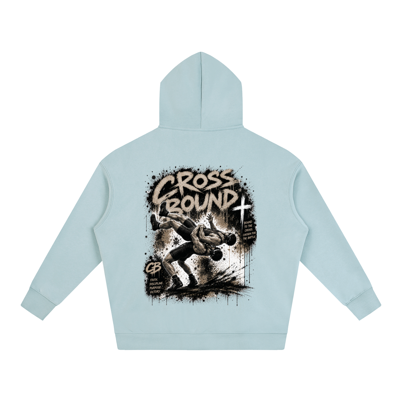 (LIMITED EDITION) Crossbound Oversize Fleeced Hoodie with back graffiti