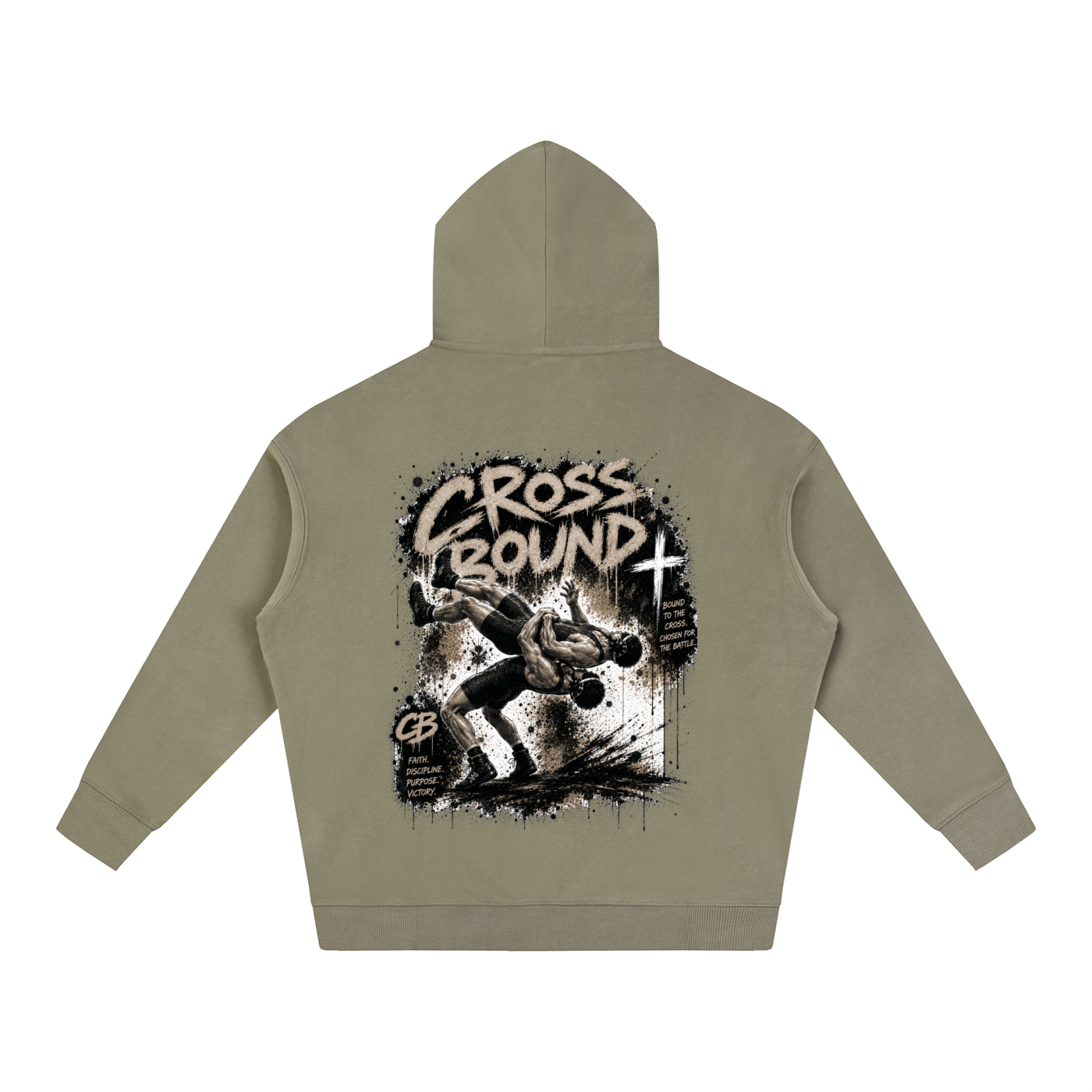 (LIMITED EDITION) Crossbound Oversize Fleeced Hoodie with back graffiti