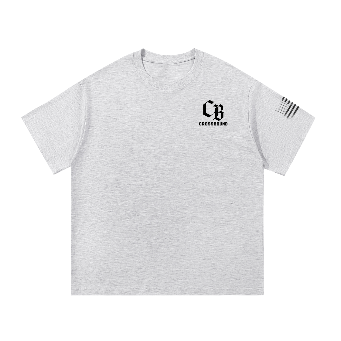 Crossbound (Raise Rebels Follow Christ) back graffiti with side sleeve American flag Essential Cotton T-Shirt
