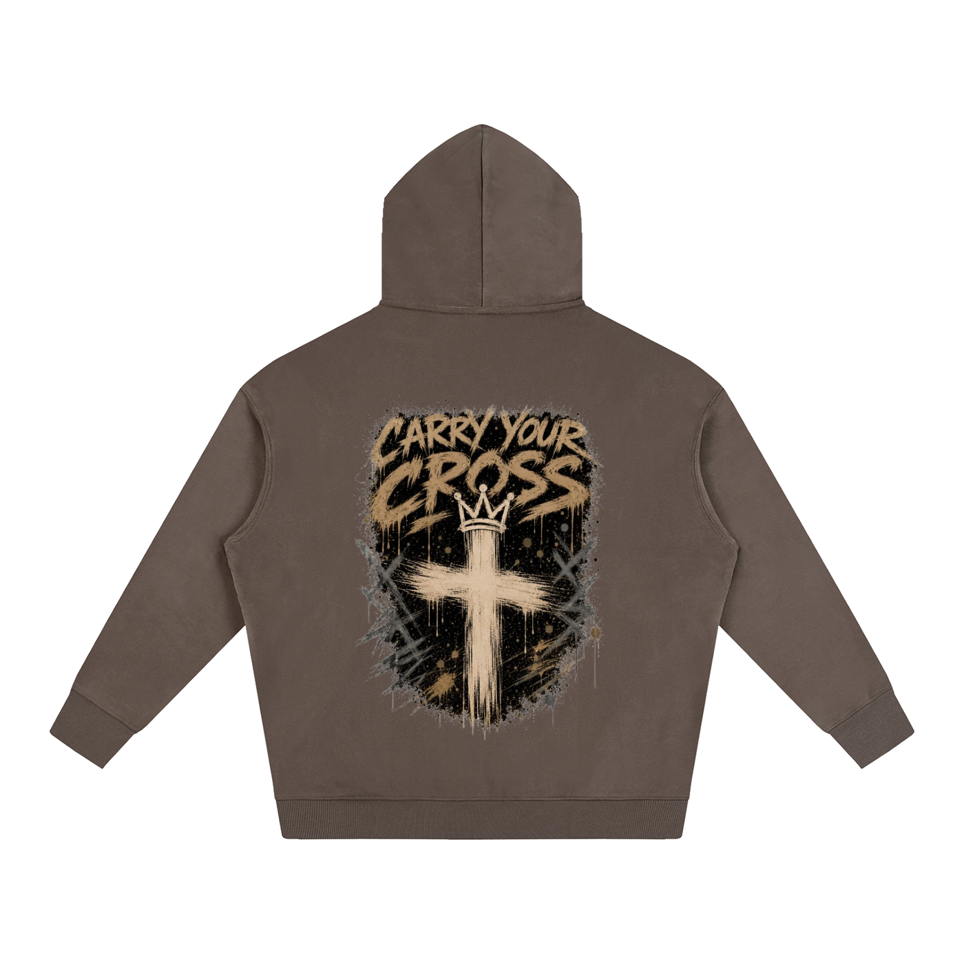 (LIMITED EDITION) Crossbound Oversize Fleeced Hoodie with back graffiti
